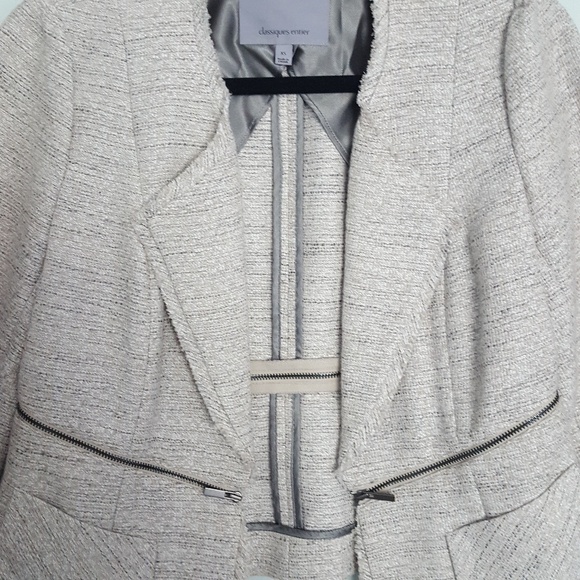Classiques Entier Tweed Gray Zipper Blazer - Picture 4 of 9